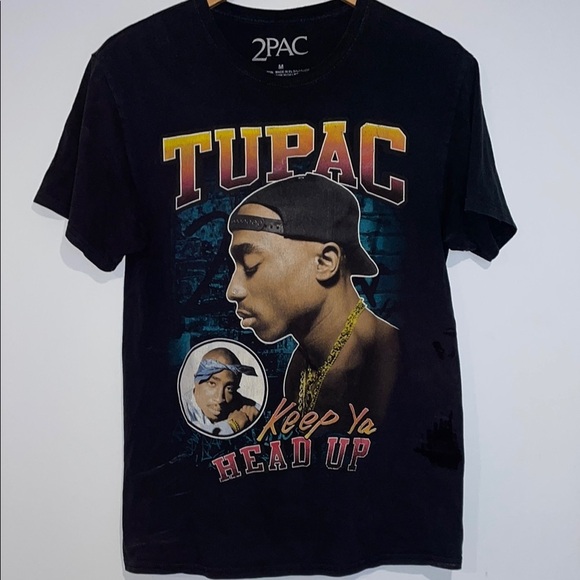 Vintage Tupac 2PAC Black Graphic Tee - Short Sleeve - Picture 1 of 7